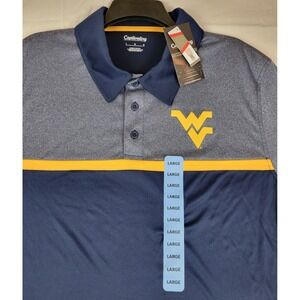 Captivating West Virginia Mountaineers Polo Shirt Mens Large Blue Grey WVU NWT